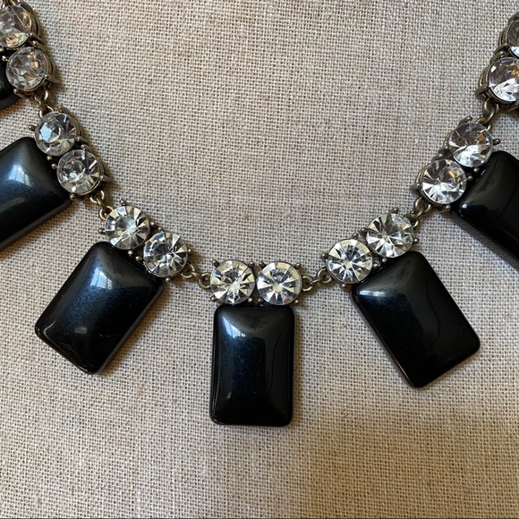 J. CREW Crystal and Black Statement Necklace - Picture 3 of 5
